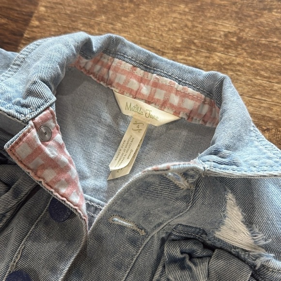 Matilda Jane Enchanted Garden Genius Denim Vest Size 4 - Picture 5 of 7